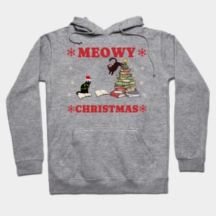 Moewy Christmas Bookworm Christmas Tree books Hoodie